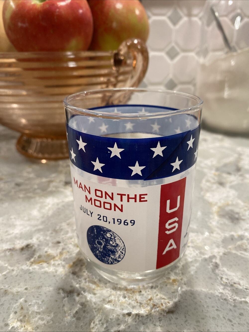 Vintage NASA Apollo 11 Drinking Juice Glass Man On The Moon Libbey 1969 USA